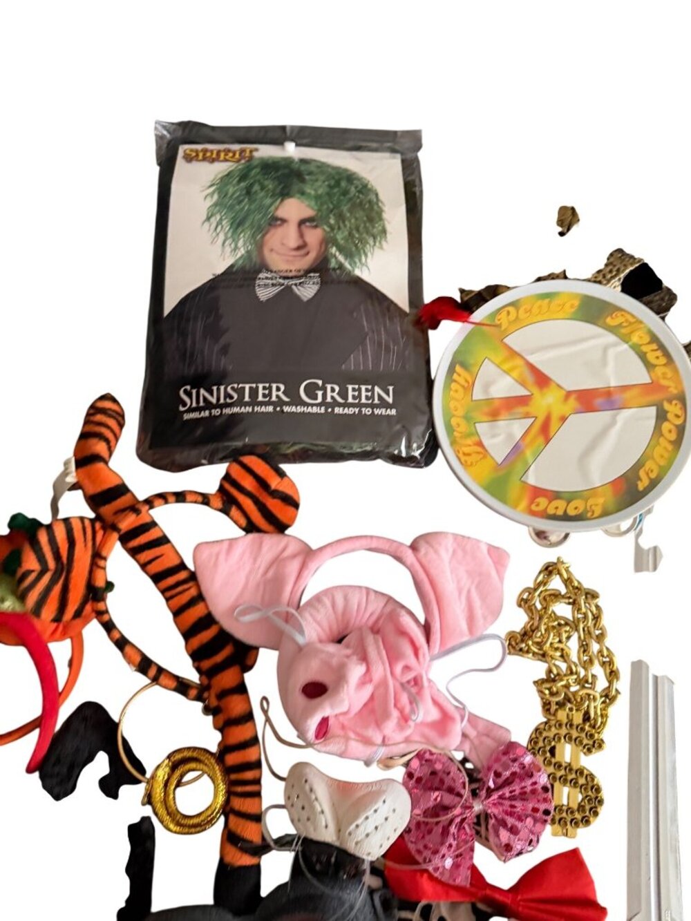 Halloween Costume & Accessory Lot - Includes Masks Headbands Wigs Glasses Props - Picture 5 of 6